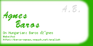 agnes baros business card